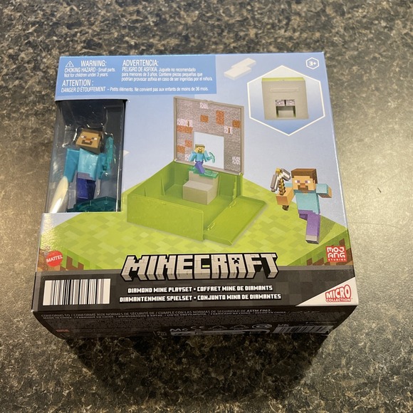Mattel Minecraft Diamond Mine Playset with 2 inch Figure - Brand New - Picture 5 of 6